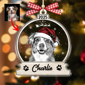 Christmas Snow Globe Custom Acrylic Ornament, X-Mas Gifts for Dog Lovers