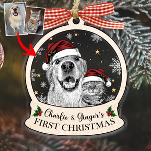 Personalized Puppys First Christmas Acrylic Ornament 2025