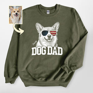 Personalized Patriotic Dog Portrait Sweatshirt