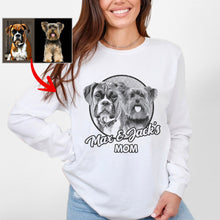 Load image into Gallery viewer, Custom Dog Portrait Bella Canvas Long Sleeve Shirts, Gift for Dog Moms on Mother&#39;s Day
