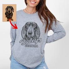 Load image into Gallery viewer, Custom Dog Portrait Bella Canvas Long Sleeve Shirts, Gift for Dog Moms on Mother&#39;s Day
