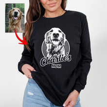 Load image into Gallery viewer, Custom Dog Portrait Bella Canvas Long Sleeve Shirts, Gift for Dog Moms on Mother&#39;s Day
