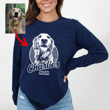 Load image into Gallery viewer, Custom Dog Portrait Bella Canvas Long Sleeve Shirts, Gift for Dog Moms on Mother&#39;s Day
