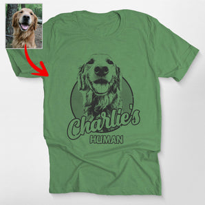 Proud Dog Lover Bella Canvas Shirt - Custom Dog Painting in Pencil Style - Pawarts