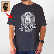 Load image into Gallery viewer, Custom Hand-Drawn Dog Sketch Bella Canvas Shirt with Dog&#39;s Name for Dog Dads
