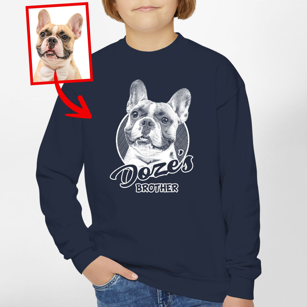 Pawarts | Personalized Sketch Dog Portrait Sweatshirt For Kids