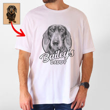 Load image into Gallery viewer, Custom Hand-Drawn Dog Sketch Bella Canvas Shirt with Dog&#39;s Name for Dog Dads
