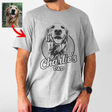 Load image into Gallery viewer, Custom Hand-Drawn Dog Sketch Bella Canvas Shirt with Dog&#39;s Name for Dog Dads
