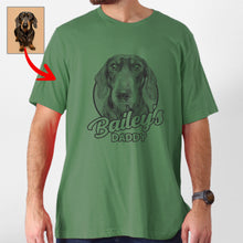 Load image into Gallery viewer, Custom Hand-Drawn Dog Sketch Bella Canvas Shirt with Dog&#39;s Name for Dog Dads
