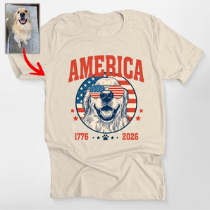 Personalized Dogface America 1776-2026 Patriotic Unisex T-shirt