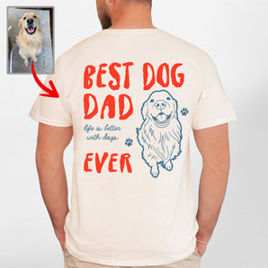 Personalized Best Dog Dad Ever Classic T-shirt Backside