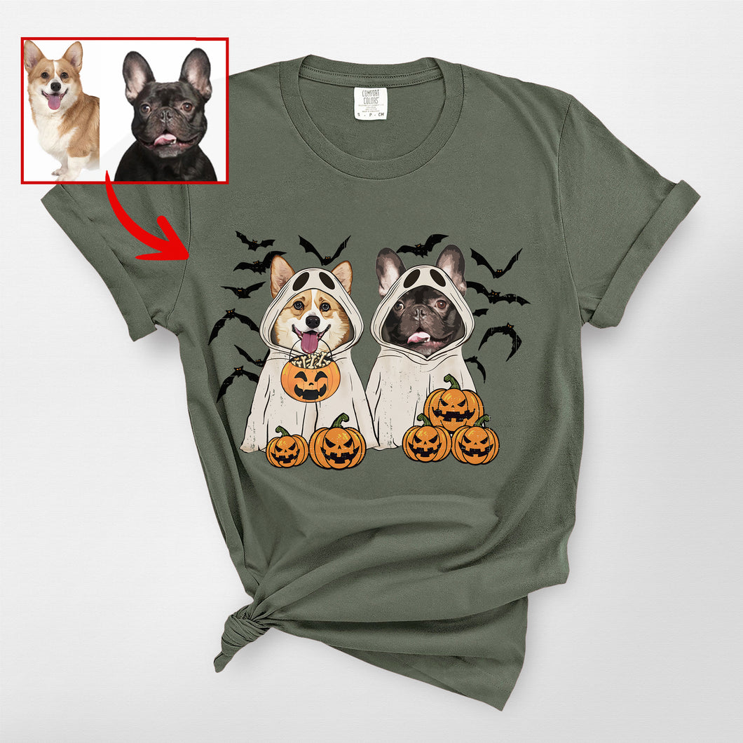 Customized Ghost T-Shirt For Dog Lovers, Halloween Comfort Colors Tee