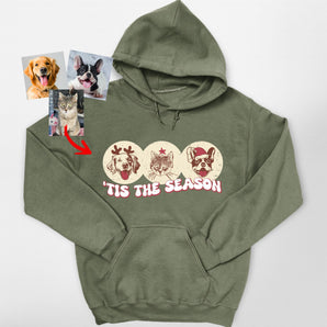 Retro Tis The Season Christmas Hoodie For Dog Owners, X-Mas Gifts