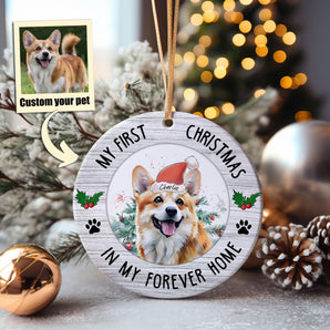 Custom Dog Ornament, Cute Christmas Gifts For Dog Lovers, Watercolor Ornament