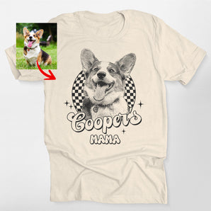 Custom Dogface with Groovy Checkered Style T-shirt