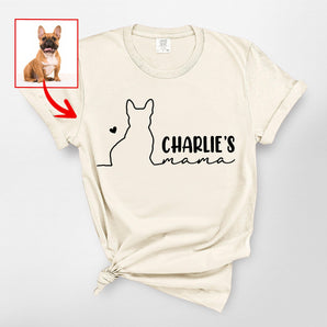 Personalized Minimalist Dog Mom Premium Heavyweights Shirt