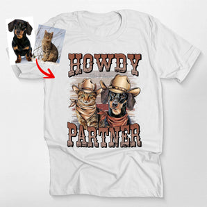 Howdy Partner Cowboy Pet Shirt – Classic Tee for Pet Lovers