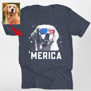 Custom Dog 'Merica Shirt – Classic Tee for Patriotic Dog Lovers