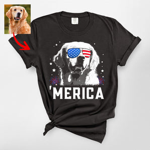 Custom Dog 'Merica Shirt – Premium Heavyweight Tee for Patriotic Dog Lovers