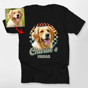 Custom Dog Portrait With Retro Checkered In Classic Shirt