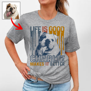 Custom Dog Classic T-Shirt For Dog Mom – Life Is Good