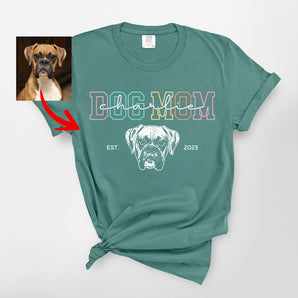 Custom Dog Mom Premium Heavyweight T-Shirt – Personalized Pet Gift