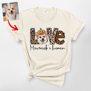 Custom Dog Halloween Shirt With Leopard Patterns, Premium Heavyweight Tee