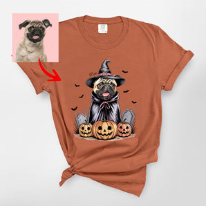 Custom Halloween Dog Witch Premium Heavyweight Shirt for Pet Owners