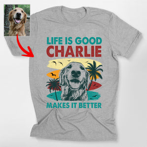 Custom Dog Makes Life Better Classic T-Shirt for Dog Lovers