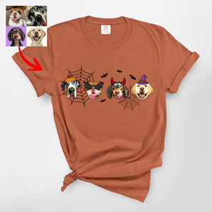 Funny Dog Faces Halloween Premium Heavyweight T-Shirt for Pet Lovers