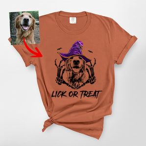 Lick Or Trick Halloween Dog Witch Premium Heavyweight T-Shirt for Dog Lovers