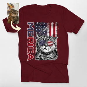 Custom Dogface MERICA America Flag Classic Shirt
