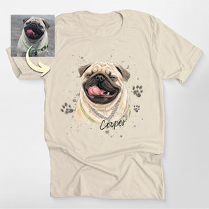 Custom Dog Portrait Shirt – Personalized Watercolor Pet Art Classic Tee