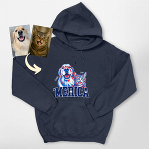 ‘Merica Custom Pet Portrait Hoodie