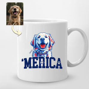 ‘Merica Custom Dog Portrait Mug