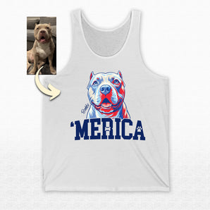 ‘Merica Custom Pet Portrait Tank Top