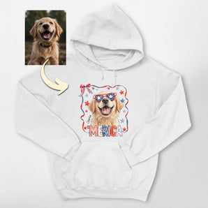 ‘Merica Custom Dog Wearing Patriotic Sunglasses Hoodie