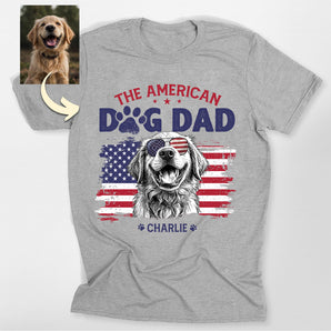 The American Dog Dad Shirt – Custom Patriotic Dog Portrait Classic Tee