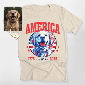 America Custom Patriotic Dog Classic Tee