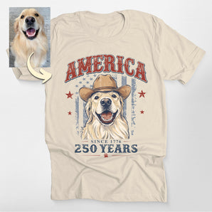 America 250 Years Custom Western Patriotic Dog Classic T-Shirt