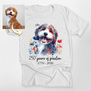 250 Years of Freedom Custom Floral Dog Classic Shirt