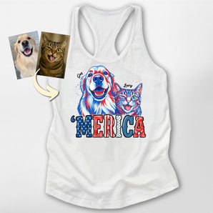 ‘Merica Custom Patriotic Dog Racerback Tank Top