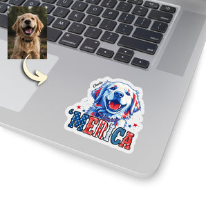 ‘Merica Custom Patriotic Dog 3x3" Stickers