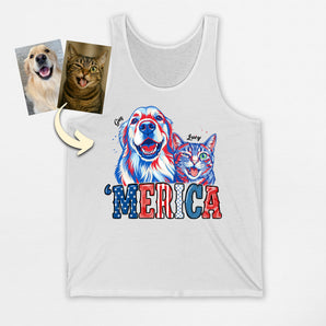 ‘Merica Custom Patriotic Dog Tank Top