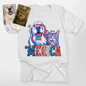 ‘Merica Custom Patriotic Dog Classic Tee
