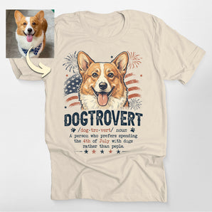 Dogtrovert Definition 4th of July Custom Dog Portrait Classic T-Shirt