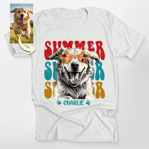 Retro Summer Custom Dog Portrait Classic Tee for Dog Lovers