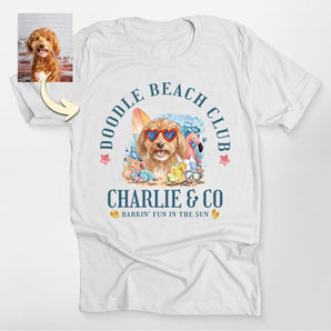 Doodle Beach Club Custom Dog Portrait Classic Tee