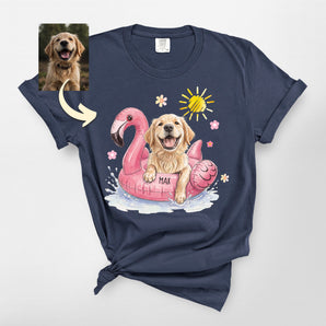 Custom Dog Pool Float Summer Dog Premium Heavyweight Tee