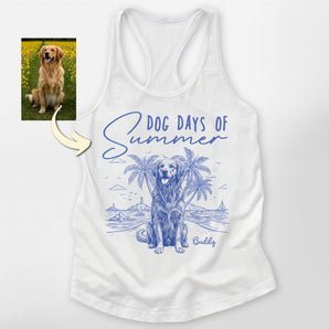 Dog Days Of Summer Custom Dog Sketch Racerback Tank Top
